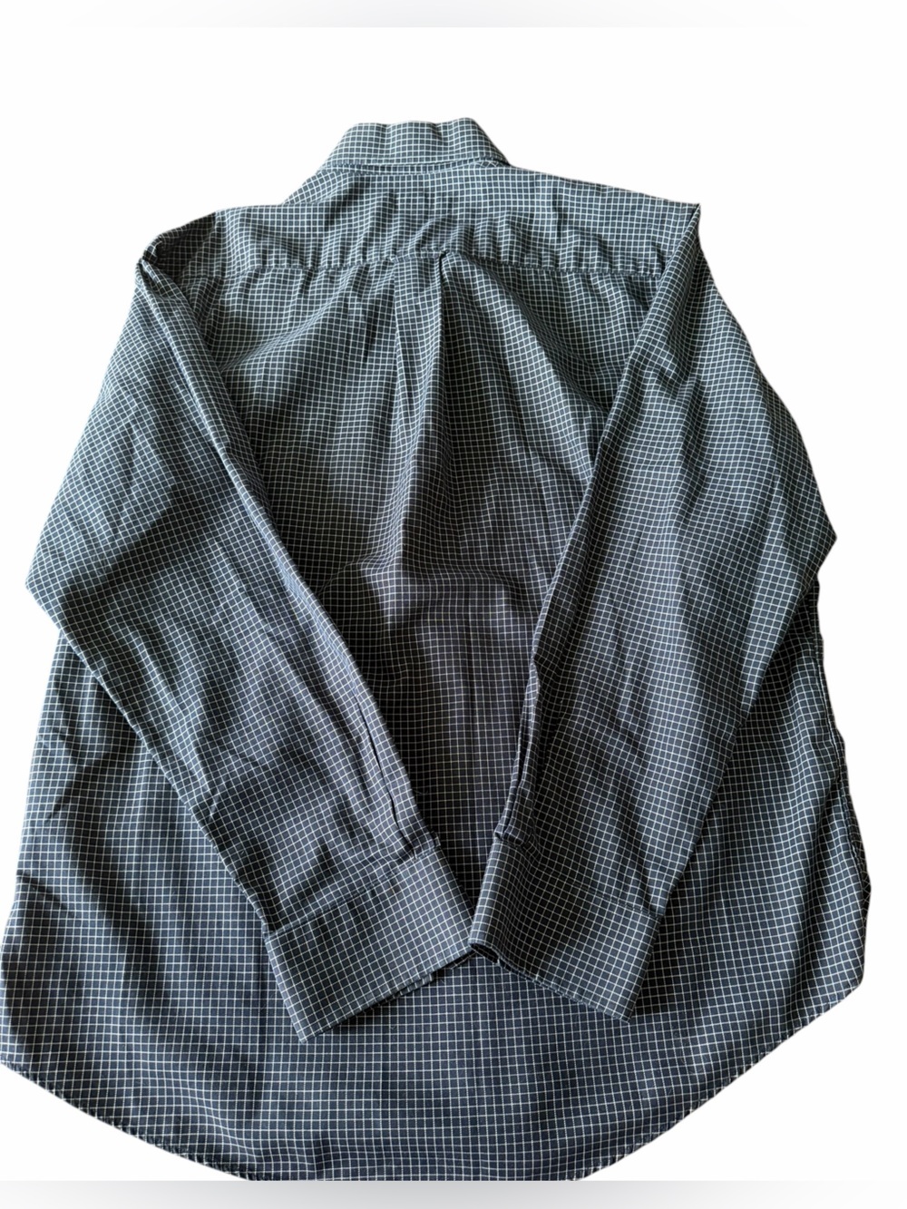 croft & barrow Men's Navy and White Check Button-Down Shirt - Picture 2 of 6